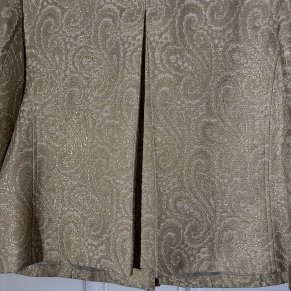 Talbots Metallic Gold Brocade Jacket, Size 12 - Picture 10 of 12